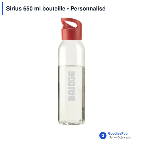 Bouteille d'eau personnalisable Sirius 650 ml avec logo - Image 3