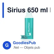 Bouteille d'eau personnalisable Sirius 650 ml avec logo - Miniature 4