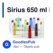 Bouteille d'eau personnalisable Sirius 650 ml avec logo - Miniature 5