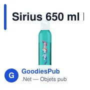 Bouteille d'eau personnalisable Sirius 650 ml avec logo - Miniature 6