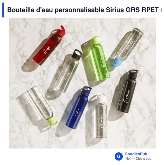 Bouteille d'eau personnalisable Sirius GRS RPET 650 ml avec logo - Image 12
