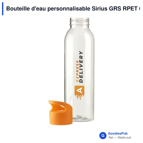 Bouteille d'eau personnalisable Sirius GRS RPET 650 ml avec logo - Image 3