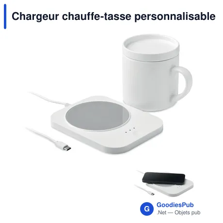 Chargeur chauffe-tasse personnalisable SIROTER avec logo