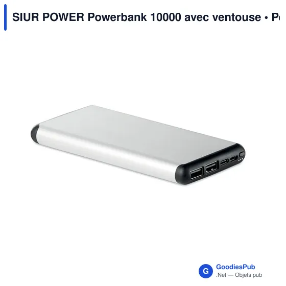Powerbank personnalisable avec ventouse pour logo entreprise - Image 1