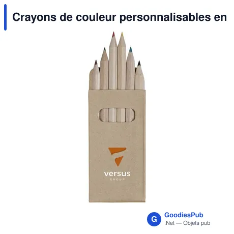 Crayons de couleur personnalisables en bois avec logo - SixColour