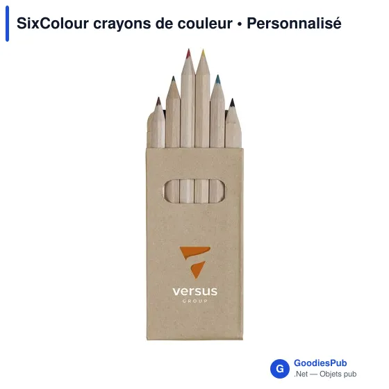 Crayons de couleur personnalisables en bois avec logo - SixColour - Image 2
