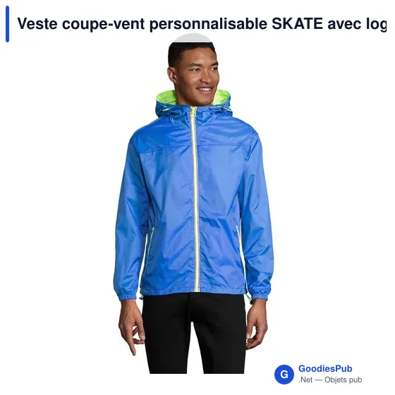 Veste coupe-vent personnalisable SKATE avec logo - Image 7