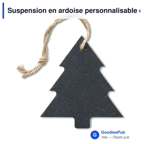 Suspension en ardoise personnalisable en forme d'arbre avec logo