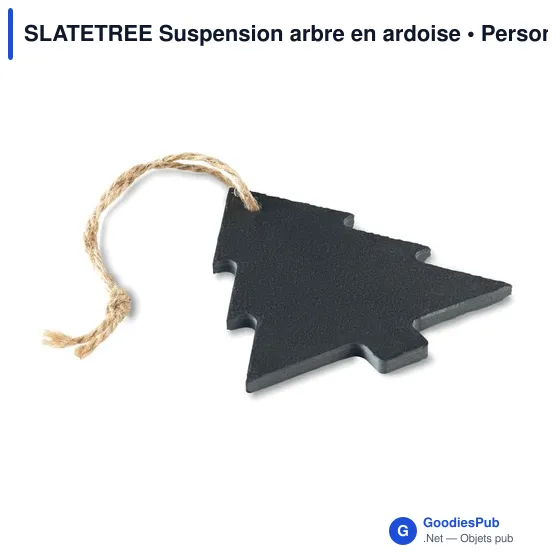 Suspension en ardoise personnalisable en forme d'arbre avec logo - Image 2