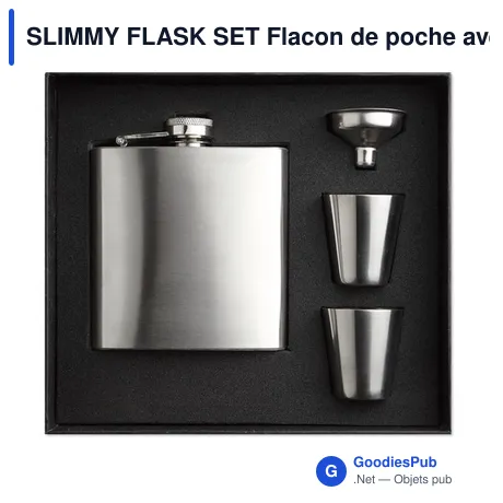 SLIMMY FLASK SET Flacon de poche avec gobelets