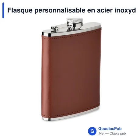 Flasque personnalisable en acier inoxydable avec logo - SLIMMY 200 ml