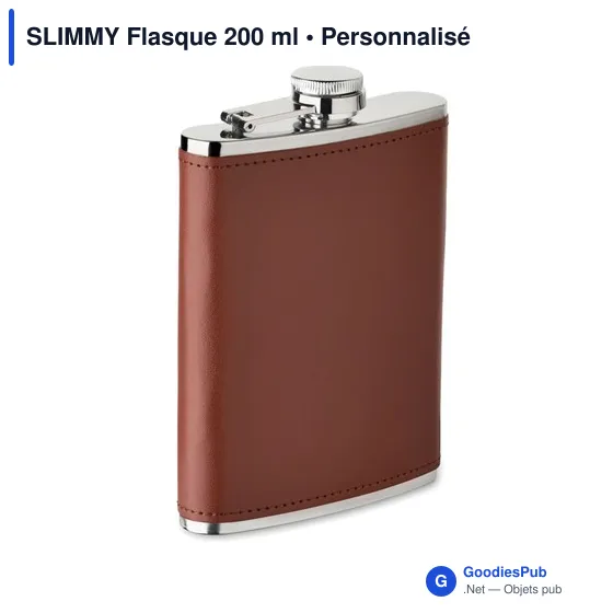 Flasque personnalisable en acier inoxydable avec logo - SLIMMY 200 ml - Image 1