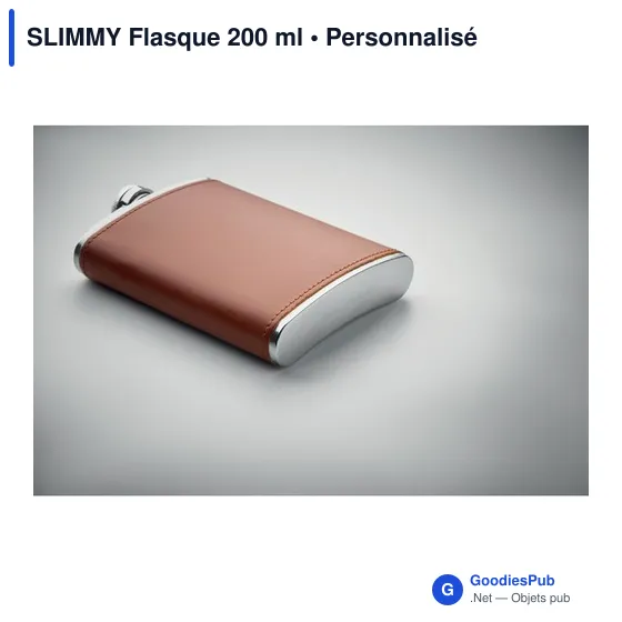 Flasque personnalisable en acier inoxydable avec logo - SLIMMY 200 ml - Image 3