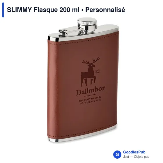 Flasque personnalisable en acier inoxydable avec logo - SLIMMY 200 ml - Image 4