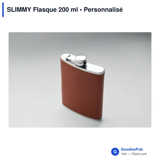 Flasque personnalisable en acier inoxydable avec logo - SLIMMY 200 ml - Image 5