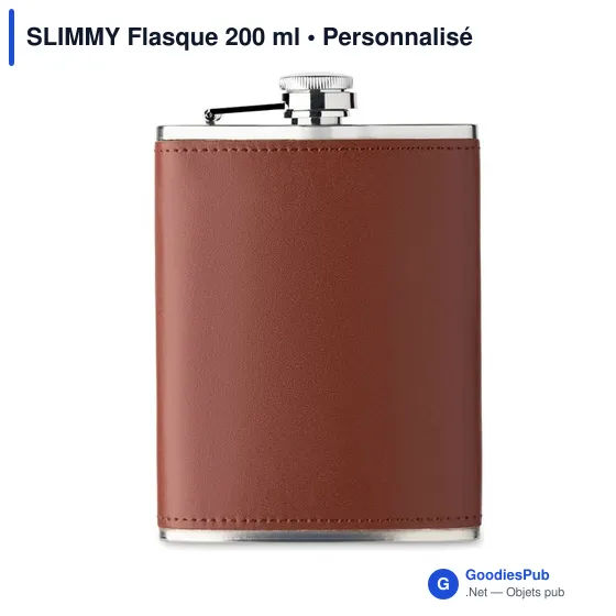 Flasque personnalisable en acier inoxydable avec logo - SLIMMY 200 ml - Image 7