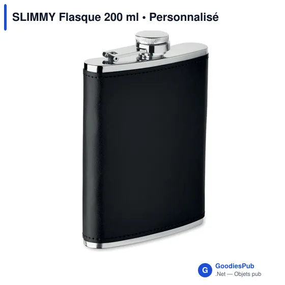 Flasque personnalisable en acier inoxydable avec logo - SLIMMY 200 ml - Image 9
