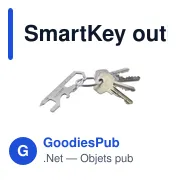 Outil multifonctions personnalisable SmartKey avec logo - Miniature 1