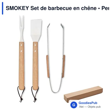 SMOKEY Set de barbecue en chêne