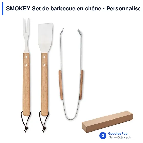 SMOKEY Set de barbecue en chêne - Image 1