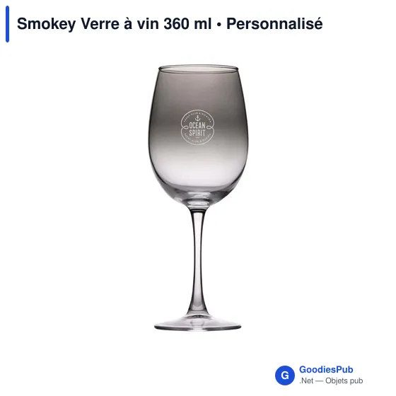 Verre à vin personnalisable Smokey avec logo - 360 ml - Image 2