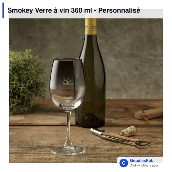 Verre à vin personnalisable Smokey avec logo - 360 ml - Image 3