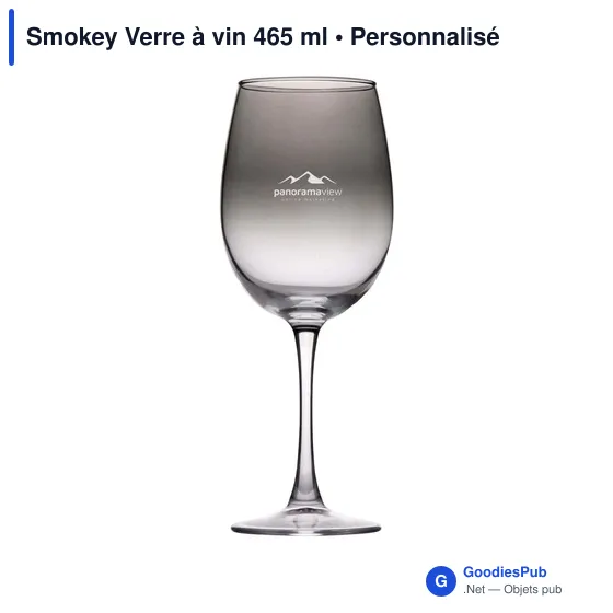Verre à vin personnalisable Smokey avec logo - 465 ml - Image 2