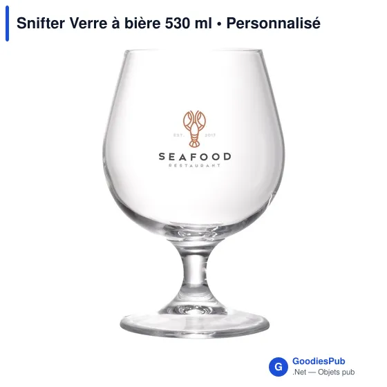 Verre à bière personnalisable Snifter 530 ml avec logo - Image 3