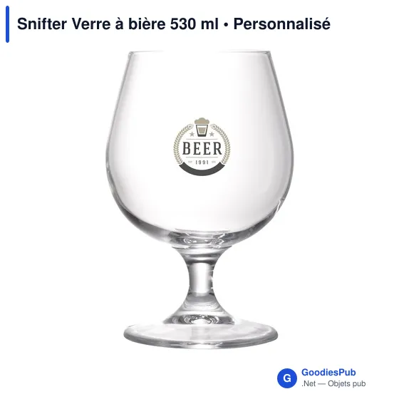 Verre à bière personnalisable Snifter 530 ml avec logo - Image 4