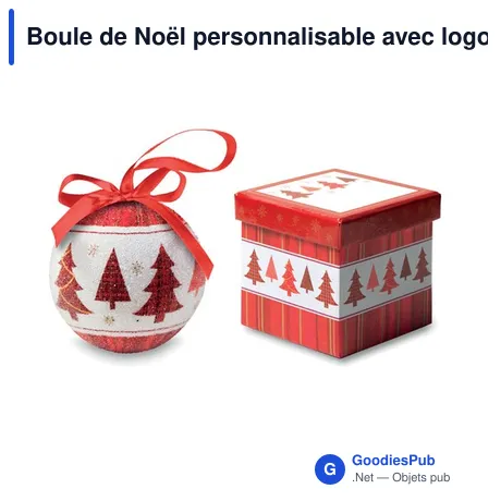 Boule de Noël personnalisable avec logo et boîte cadeau - SNOWY