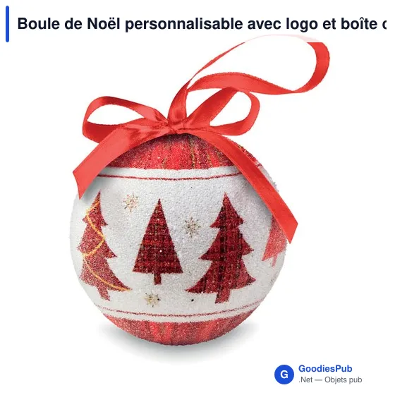 Boule de Noël personnalisable avec logo et boîte cadeau - SNOWY - Image 2