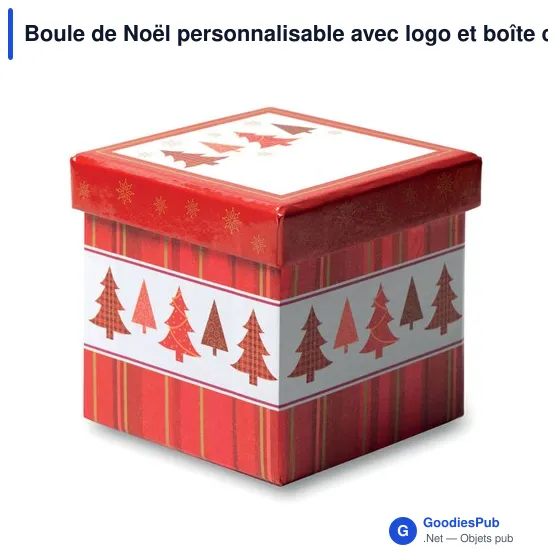 Boule de Noël personnalisable avec logo et boîte cadeau - SNOWY - Image 3