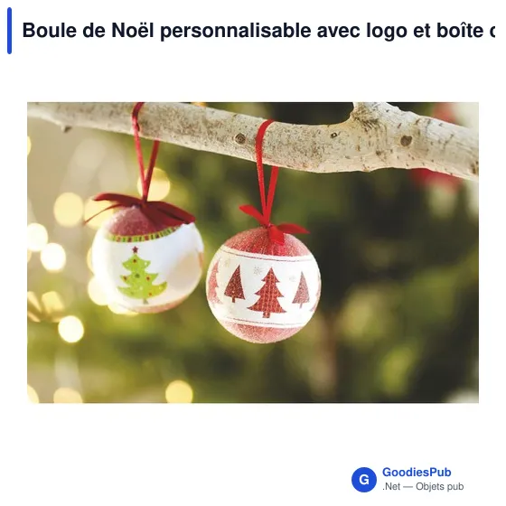 Boule de Noël personnalisable avec logo et boîte cadeau - SNOWY - Image 4