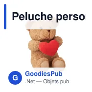 Peluche personnalisable Grand Ourson avec cœur - SNUGGLEavec logo - Miniature 2