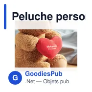 Peluche personnalisable Grand Ourson avec cœur - SNUGGLEavec logo - Miniature 3
