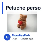 Peluche personnalisable Grand Ourson avec cœur - SNUGGLEavec logo - Miniature 5