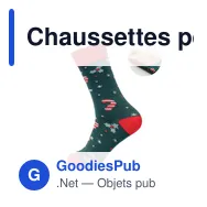Chaussettes personnalisables de Noël avec logo - SOC LARGE - Miniature 1