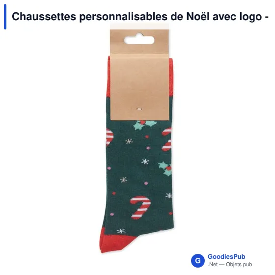 Chaussettes personnalisables de Noël avec logo - SOC LARGE - Image 2