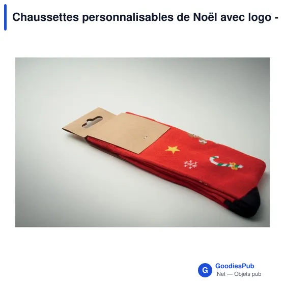 Chaussettes personnalisables de Noël avec logo - SOC LARGE - Image 12
