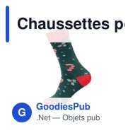 Chaussettes personnalisables de Noël avec logo - SOC LARGE - Miniature 3