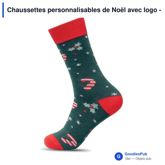 Chaussettes personnalisables de Noël avec logo - SOC LARGE - Image 3