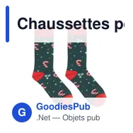 Chaussettes personnalisables de Noël avec logo - SOC LARGE - Miniature 4