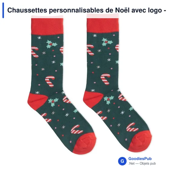 Chaussettes personnalisables de Noël avec logo - SOC LARGE - Image 4