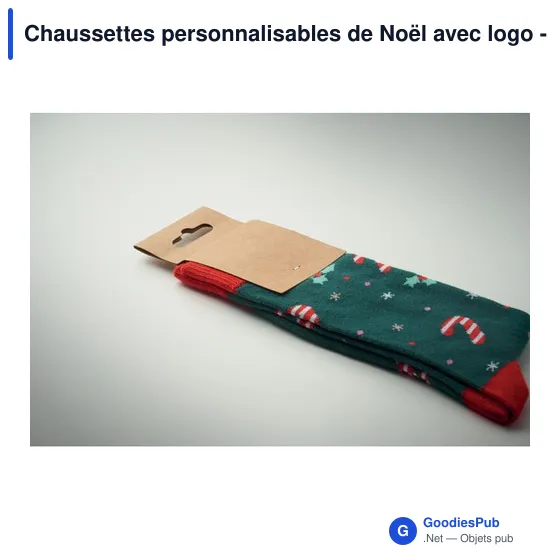 Chaussettes personnalisables de Noël avec logo - SOC LARGE - Image 6