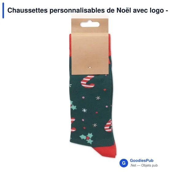 Chaussettes personnalisables de Noël avec logo - SOC LARGE - Image 7