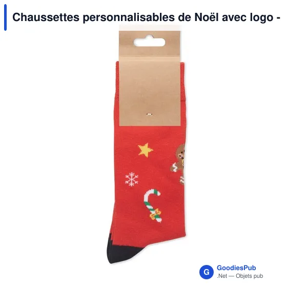 Chaussettes personnalisables de Noël avec logo - SOC LARGE - Image 9