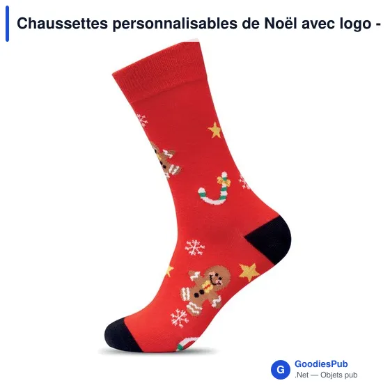 Chaussettes personnalisables de Noël avec logo - SOC LARGE - Image 10