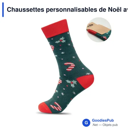 Chaussettes personnalisables de Noël avec logo - SOC MEDIUM
