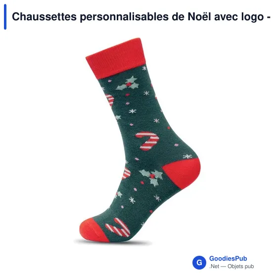 Chaussettes personnalisables de Noël avec logo - SOC MEDIUM - Image 2