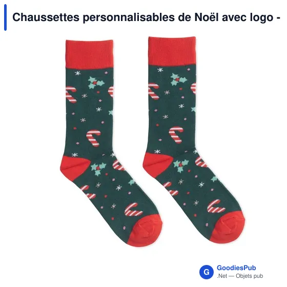 Chaussettes personnalisables de Noël avec logo - SOC MEDIUM - Image 3